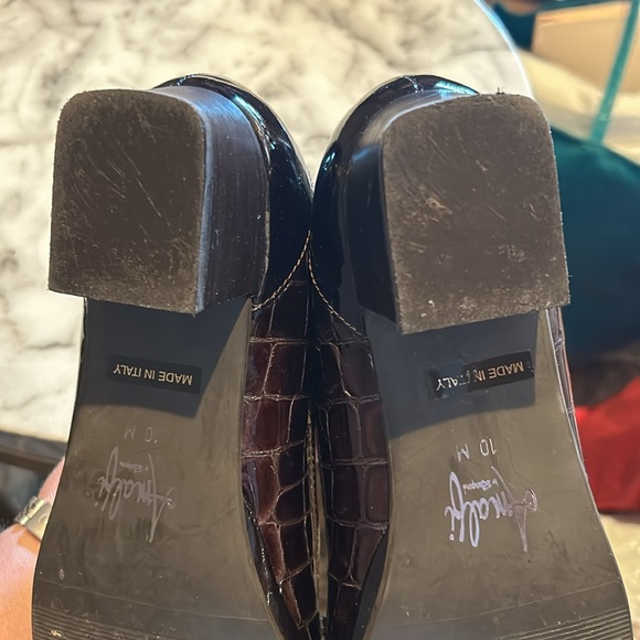 AMALFI By RANGONI Womens Shoes Crocodile Leather Embossed Wine Loafers 10 M - Picture 8 of 8